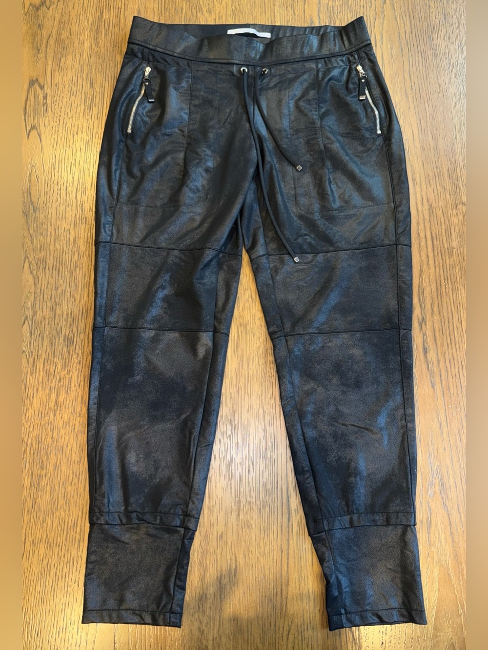 RAFFAELLO ROSSI Black Faux Leather Pants